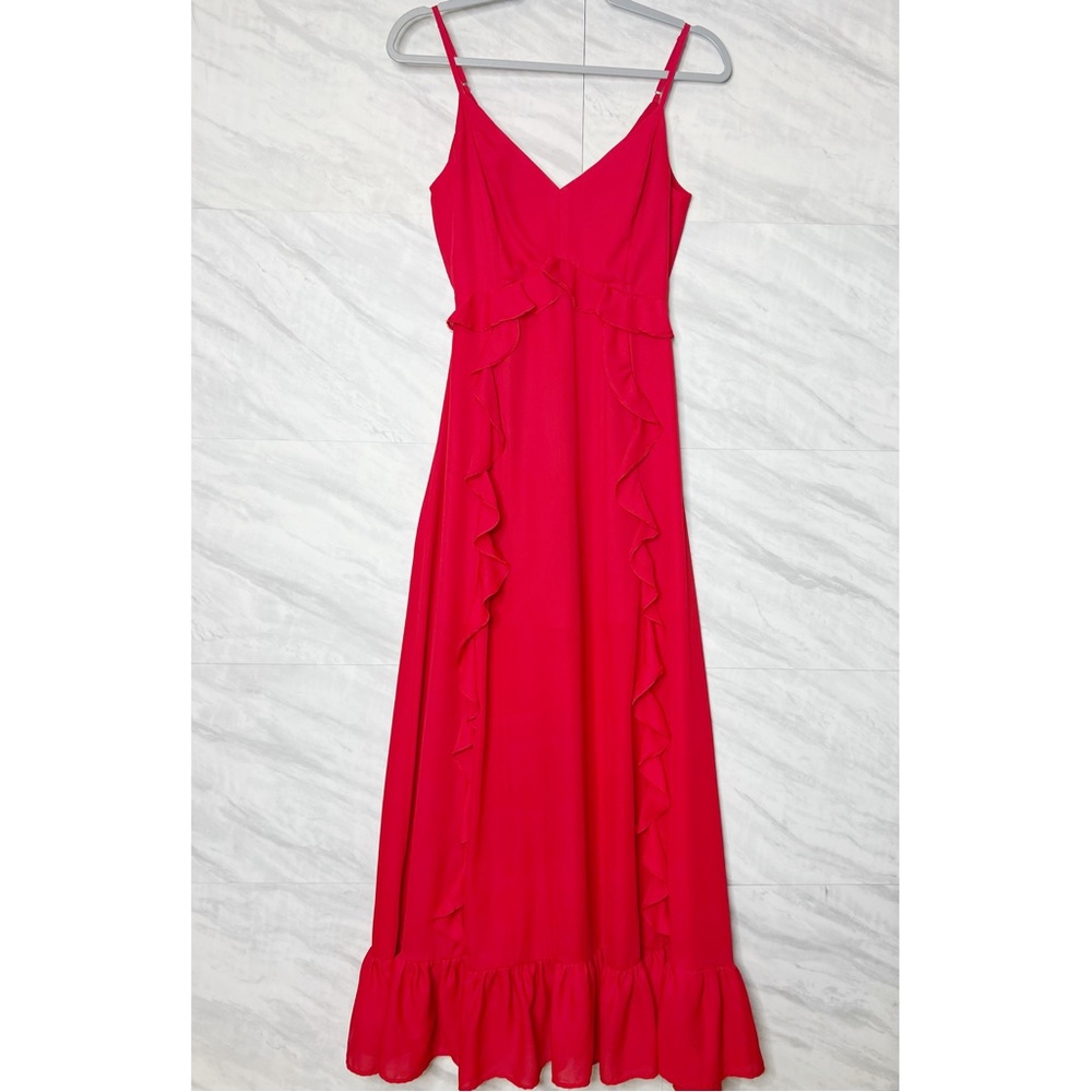 Aqua Red Maxi Dress Small